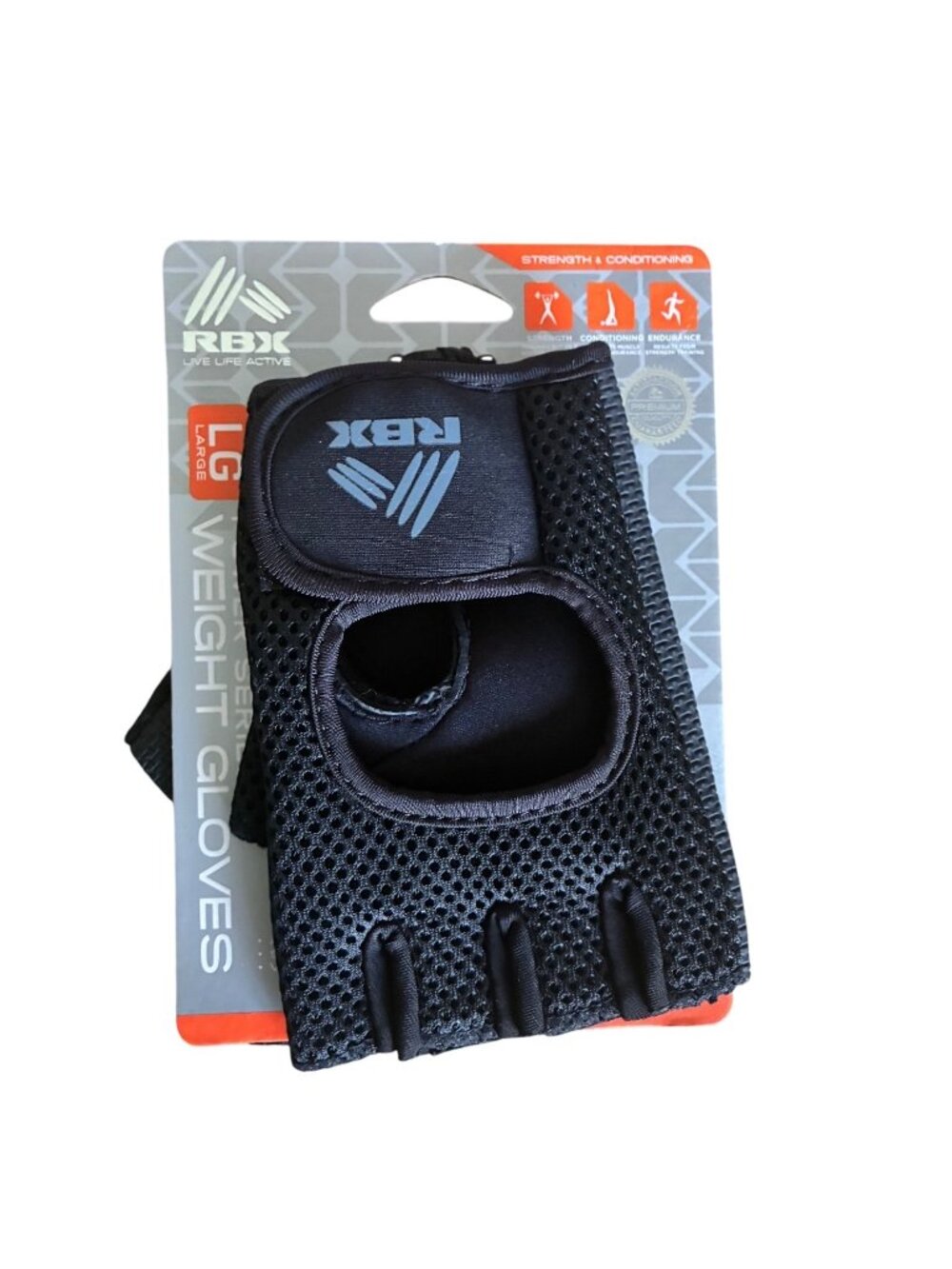 RBX Power Series Weight Gloves Black Large Neoprene & Mesh New